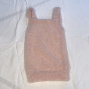 pink fuzzy sweater tank - JM
